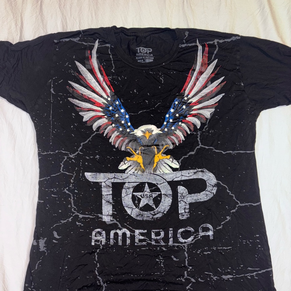 Top America Graphic Tee with Eagle Design